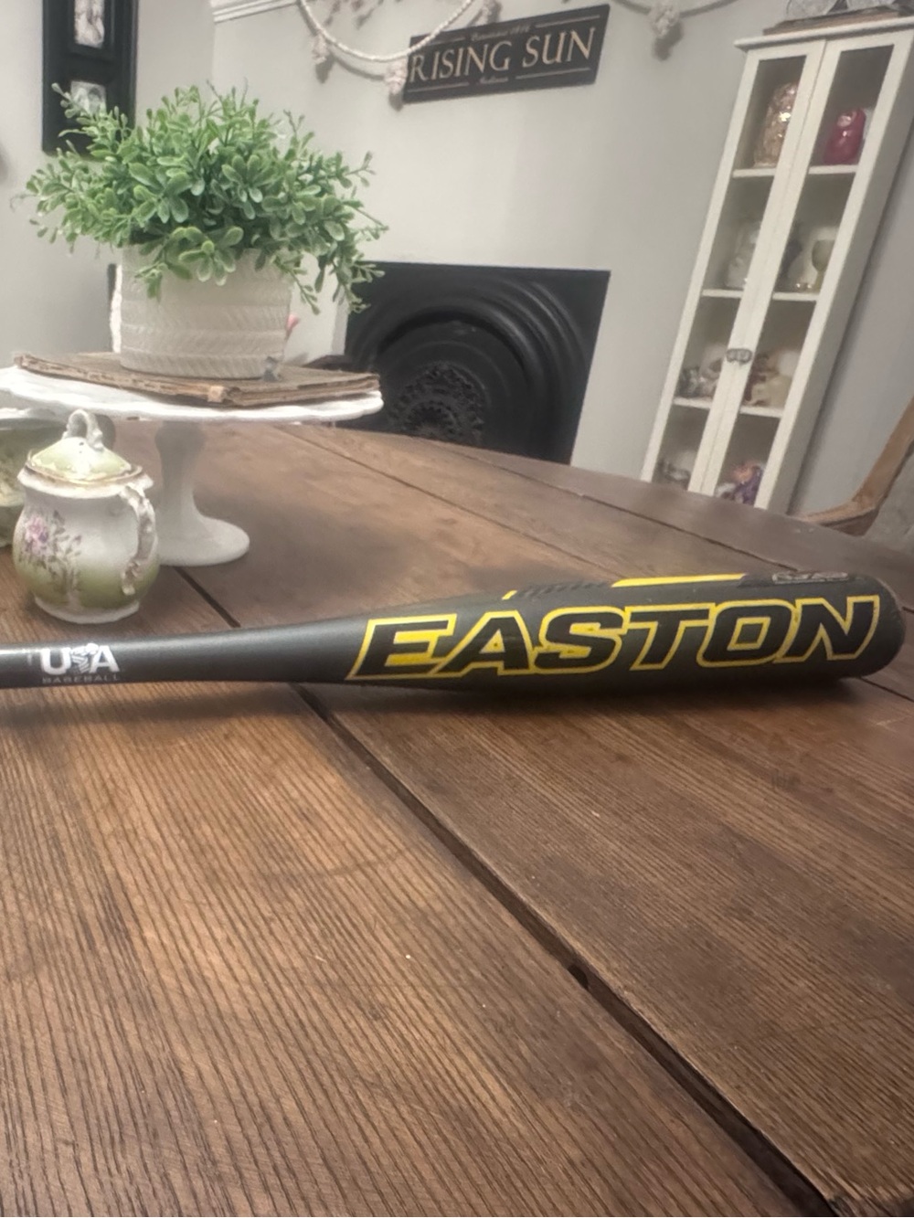 Easton Black Baseball Bat with Yellow Accent